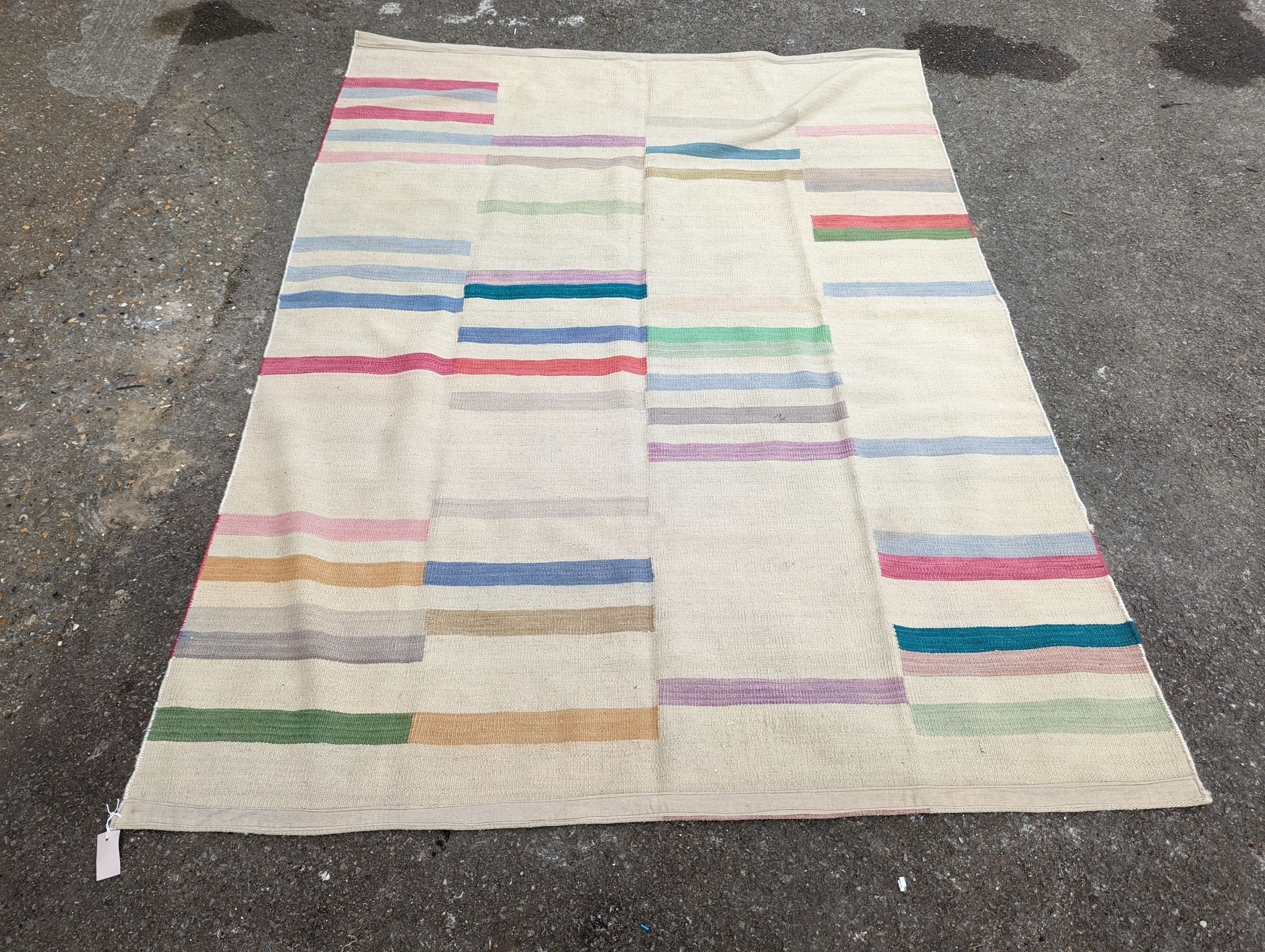 A contemporary Paul Smith inspired Kilim carpet, approx. 200 x 120